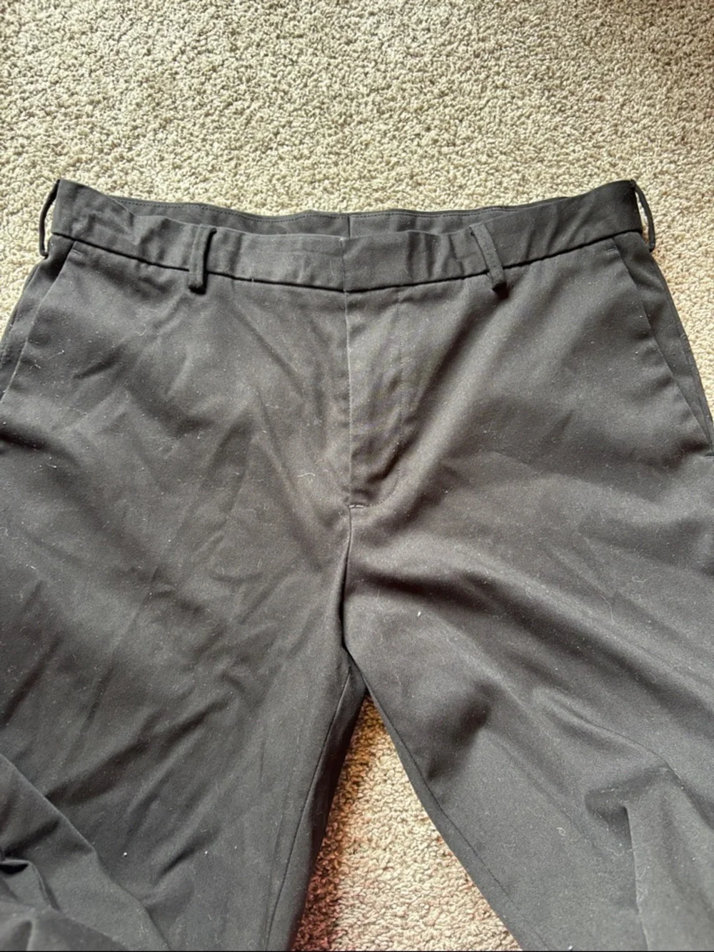 Van Heusen Black Men's Dress Trousers - Straight Leg